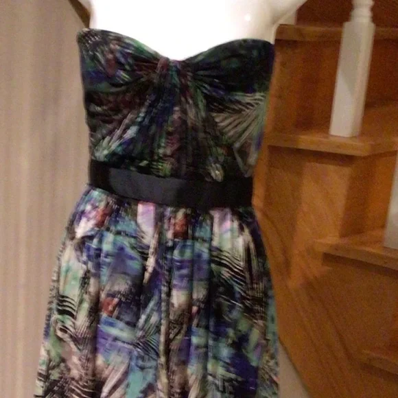 💕HOST PICK💕⬇️P.D.⬇️BCBG MaxAzria evening gown black background with multicolours - Picture 7 of 9